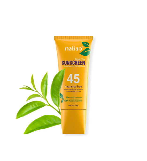 Maliao Green Tea SPF 45PA+++ Water-Resistant Sunscreen - UV Protection for Skin Care