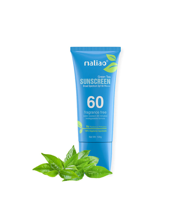 Maliao Green Tea Water Resistant Sunscreen - Broad Spectrum SPF 60 PA+++ 100g