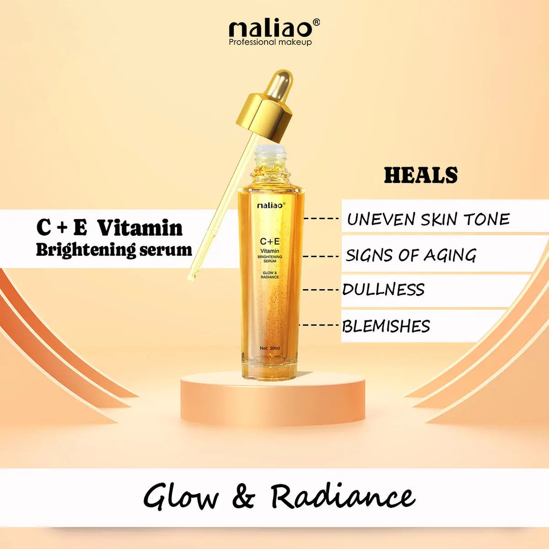 Maliao Vitamin-C+E Glow & Radiance Serum
