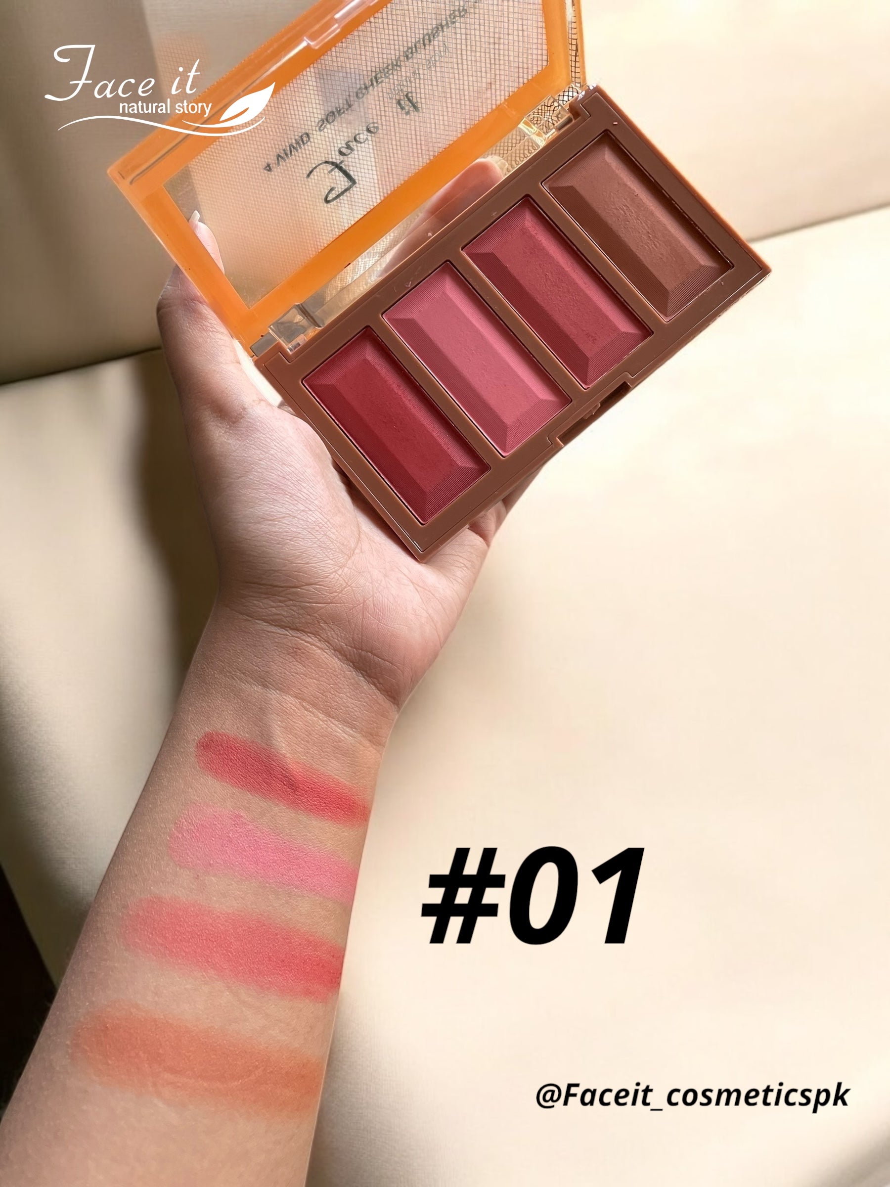 Faceit 4 Color Blush & Contour Palette