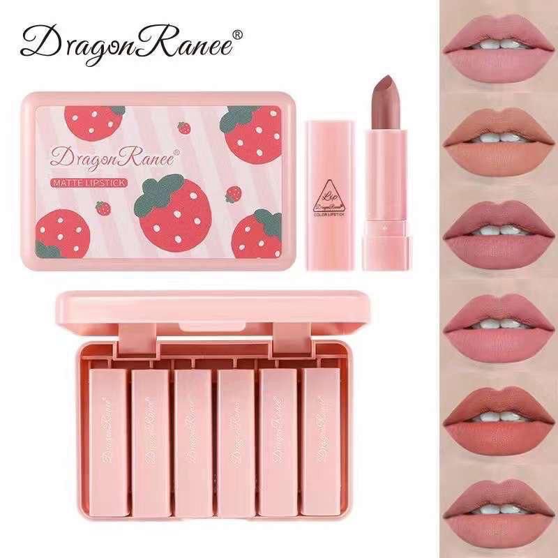 Dragon Ranee Strawberry Matte Pink Lipstick Set of 6