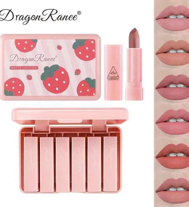 Dragon Ranee Strawberry Matte Pink Lipstick Set of 6