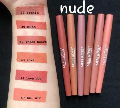Miss Rose 2in1 Nude Lipstick Set