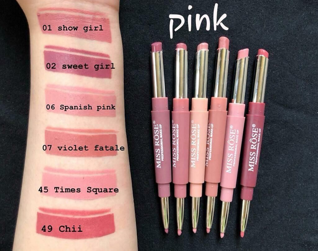 Miss Rose 2in1 Pink Lipstick Set