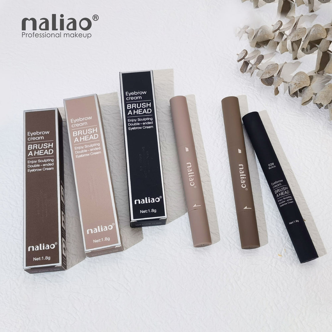 Maliao Double-Ended Eyebrow Cream Brush - Precision for Perfect Brows