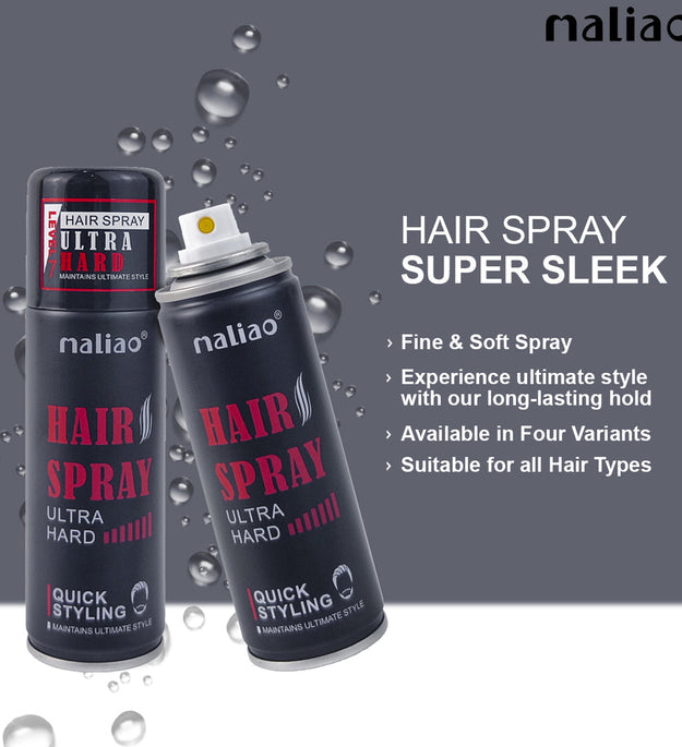 Maliao Ultra Hard Level 7 Hairspray – Maximum Hold, Extreme Firmness, Non-Greasy Finish