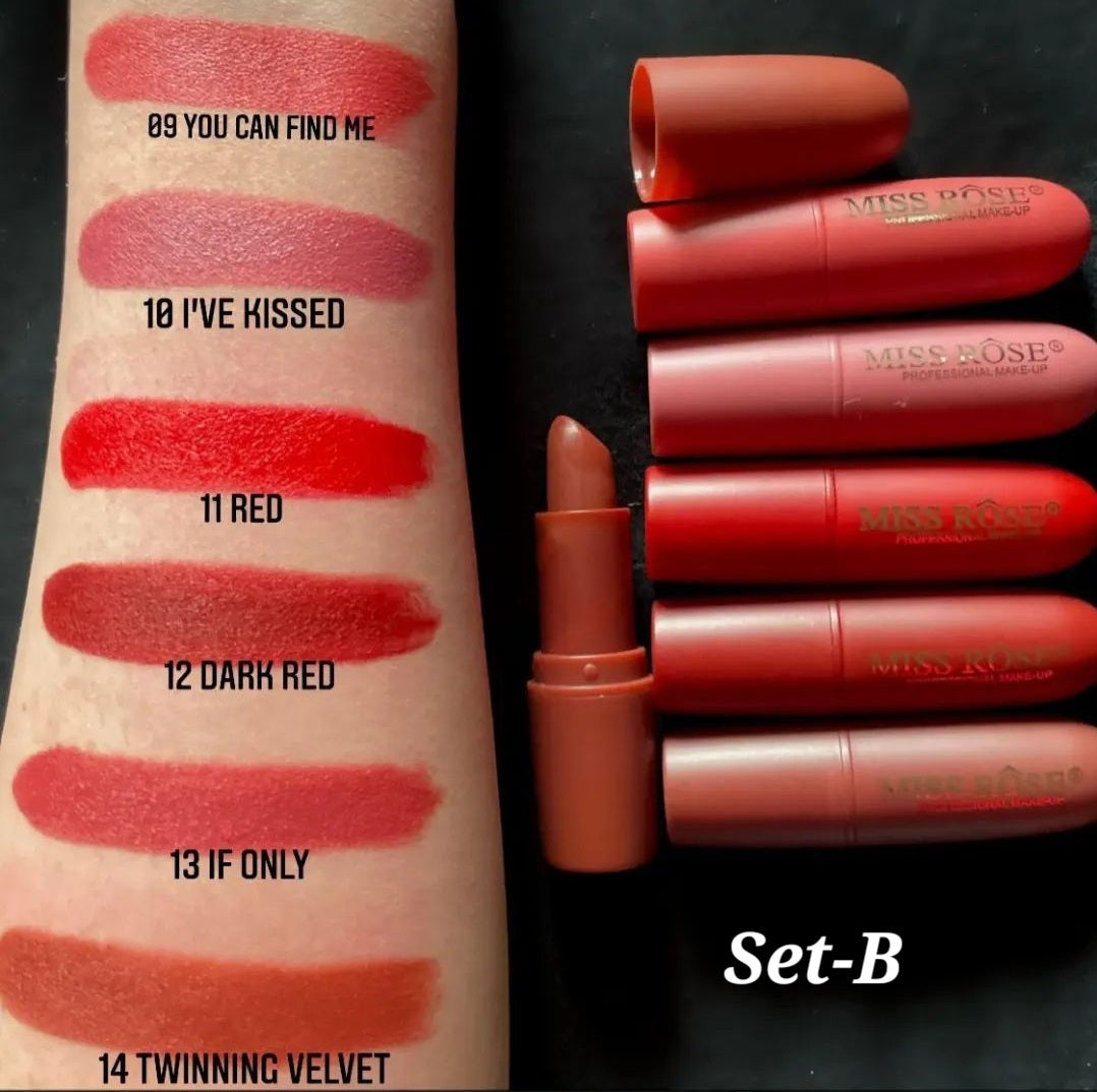 Miss Rose Bullet Matte Lipstick Set