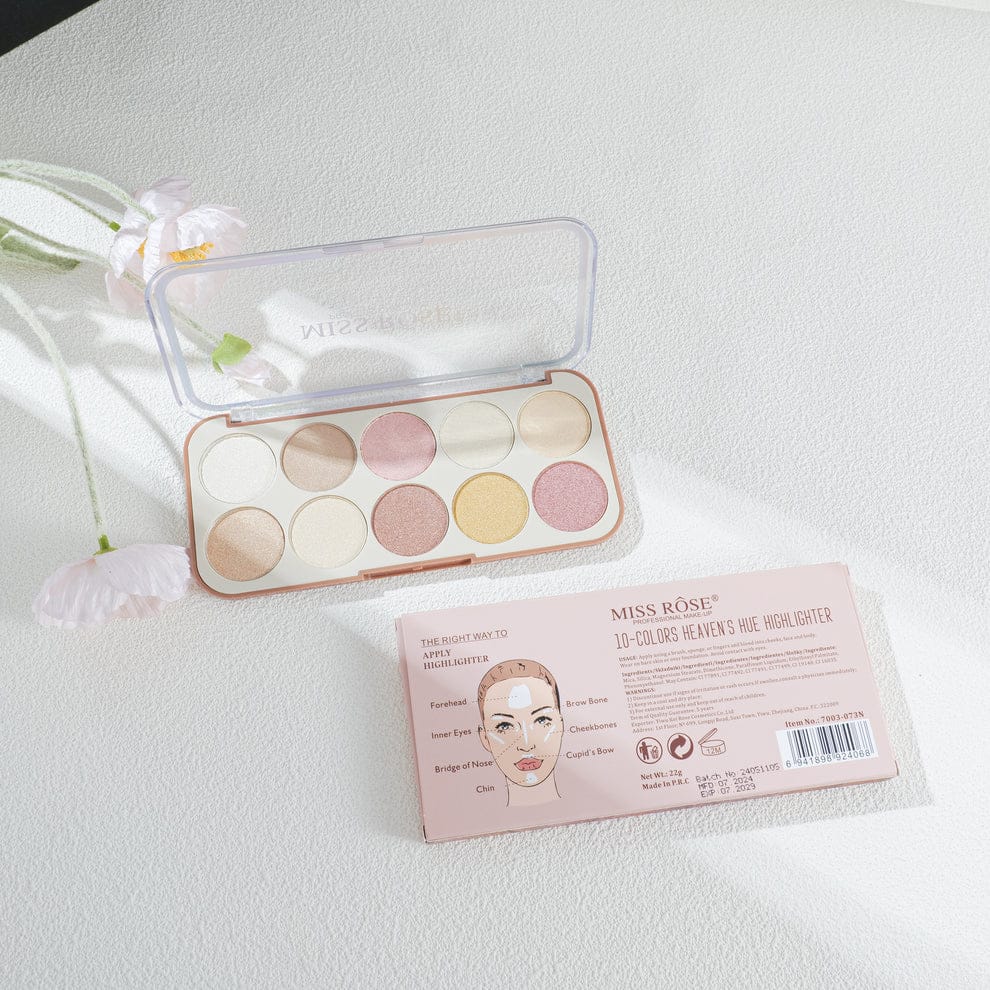 Miss Rose 10 Color Highlighter Palette