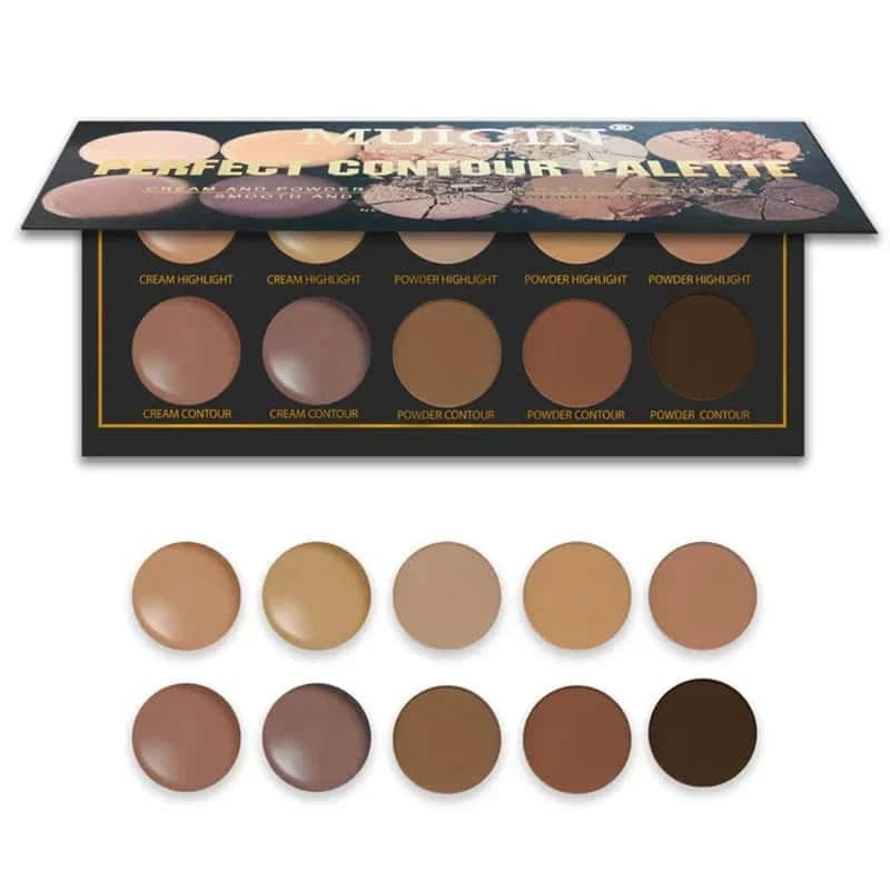 Muicin 10 Color Cream + Powder Contour Palette