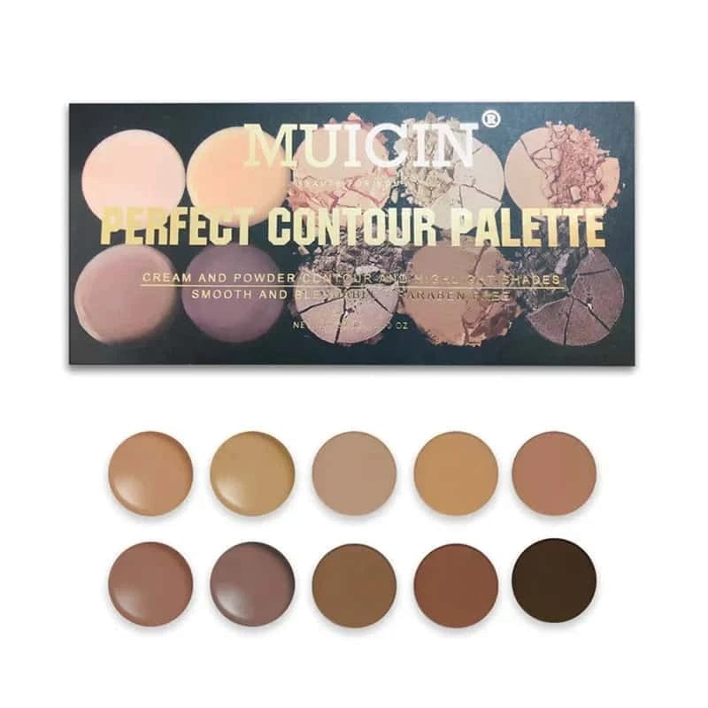 Muicin 10 Color Cream + Powder Contour Palette